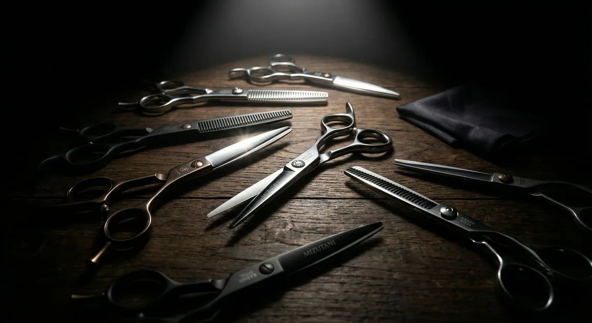 Rose gold and designer hairdressing scissors collection